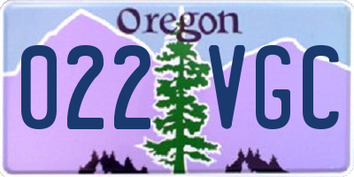 OR license plate 022VGC