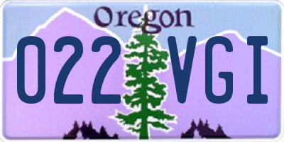 OR license plate 022VGI