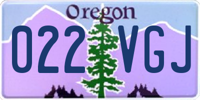 OR license plate 022VGJ