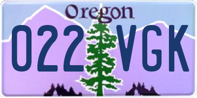 OR license plate 022VGK