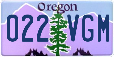 OR license plate 022VGM