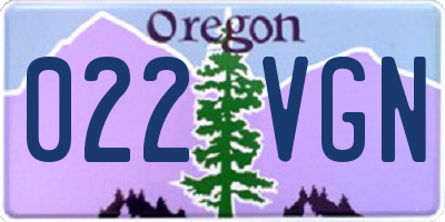 OR license plate 022VGN