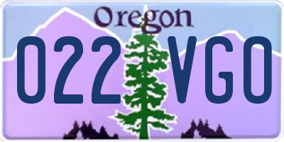 OR license plate 022VGO