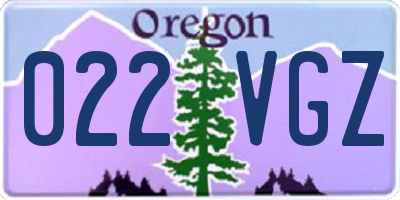 OR license plate 022VGZ