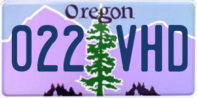 OR license plate 022VHD