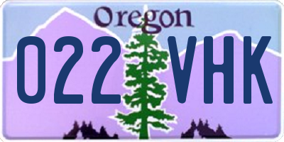 OR license plate 022VHK