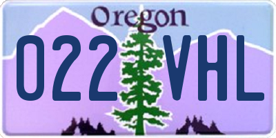 OR license plate 022VHL