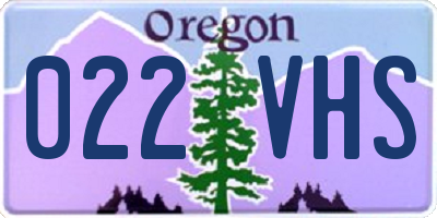 OR license plate 022VHS