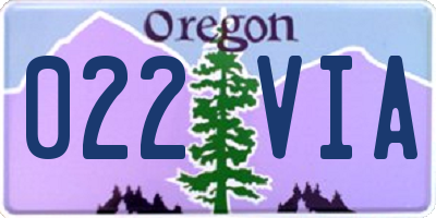 OR license plate 022VIA