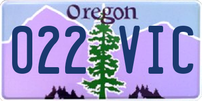 OR license plate 022VIC