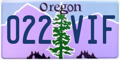 OR license plate 022VIF