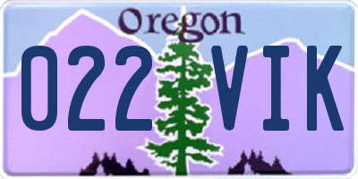 OR license plate 022VIK