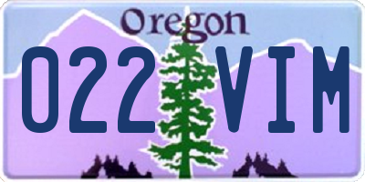 OR license plate 022VIM