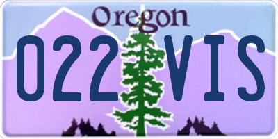 OR license plate 022VIS