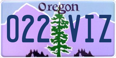 OR license plate 022VIZ