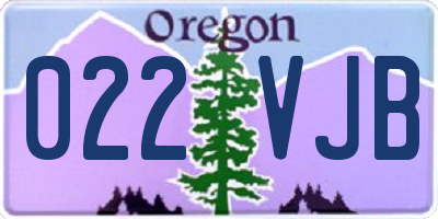 OR license plate 022VJB