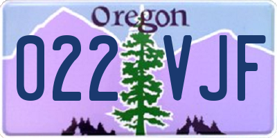 OR license plate 022VJF