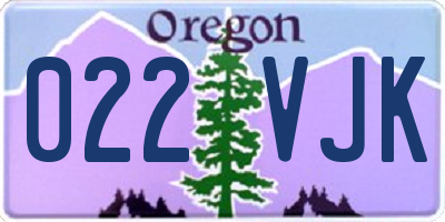 OR license plate 022VJK