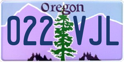 OR license plate 022VJL