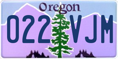 OR license plate 022VJM