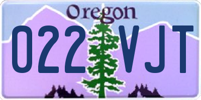 OR license plate 022VJT