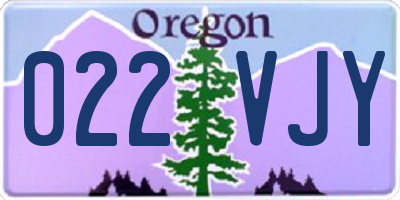 OR license plate 022VJY