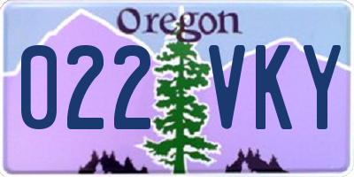 OR license plate 022VKY