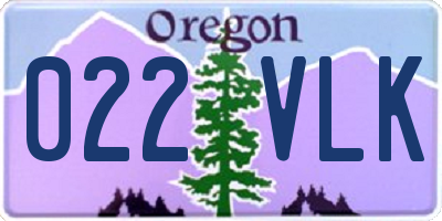 OR license plate 022VLK