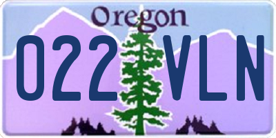 OR license plate 022VLN
