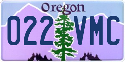 OR license plate 022VMC