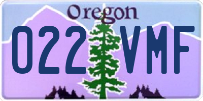 OR license plate 022VMF
