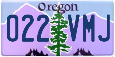 OR license plate 022VMJ