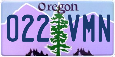 OR license plate 022VMN
