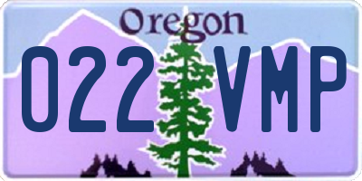 OR license plate 022VMP