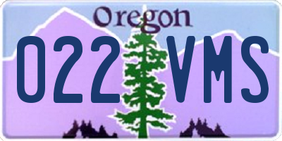 OR license plate 022VMS