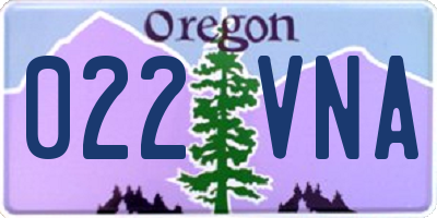 OR license plate 022VNA
