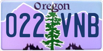 OR license plate 022VNB