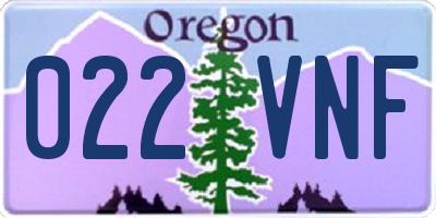 OR license plate 022VNF