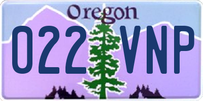 OR license plate 022VNP