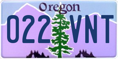 OR license plate 022VNT