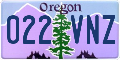 OR license plate 022VNZ