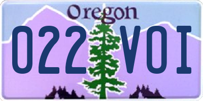 OR license plate 022VOI