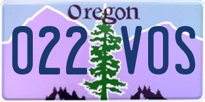 OR license plate 022VOS
