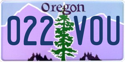 OR license plate 022VOU