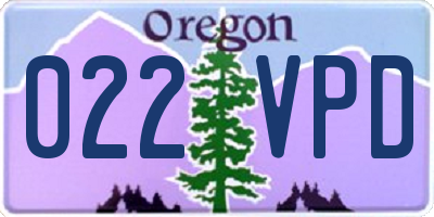 OR license plate 022VPD