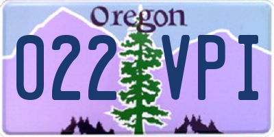 OR license plate 022VPI