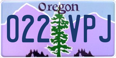 OR license plate 022VPJ