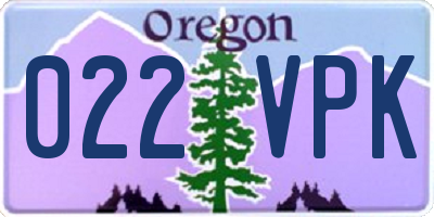 OR license plate 022VPK