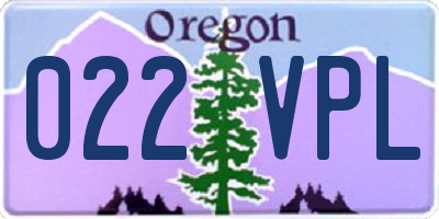 OR license plate 022VPL