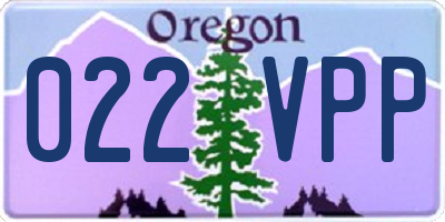 OR license plate 022VPP